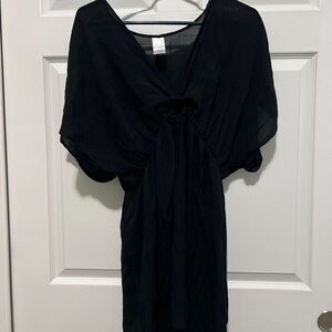 Keyhole Black Sheer Dress - Coverup